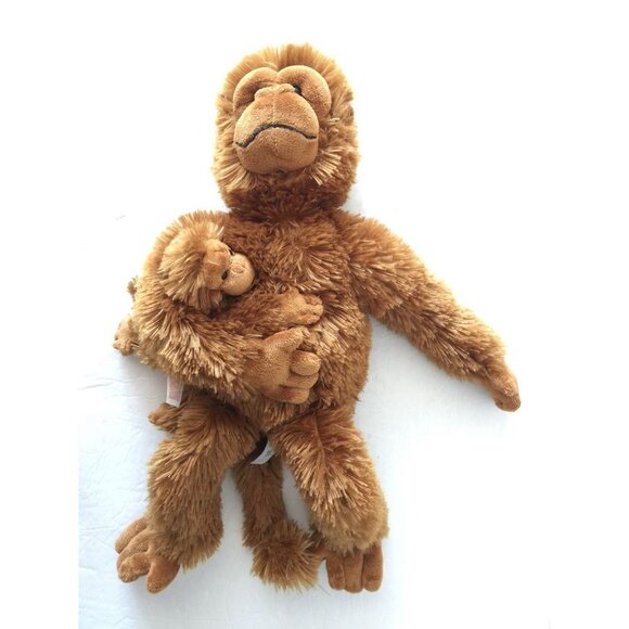 Gund Ookie Brown Mama Monkey with Baby Plush Stuffed Animal Soft Toy 31034 - Picture 4 of 7